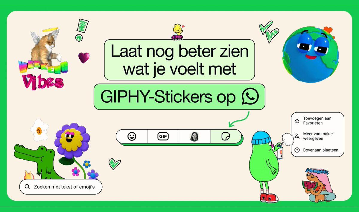 Meer informatie over "Voortaan geanimeerde stickers versturen in WhatsApp door samenwerking met Giphy"