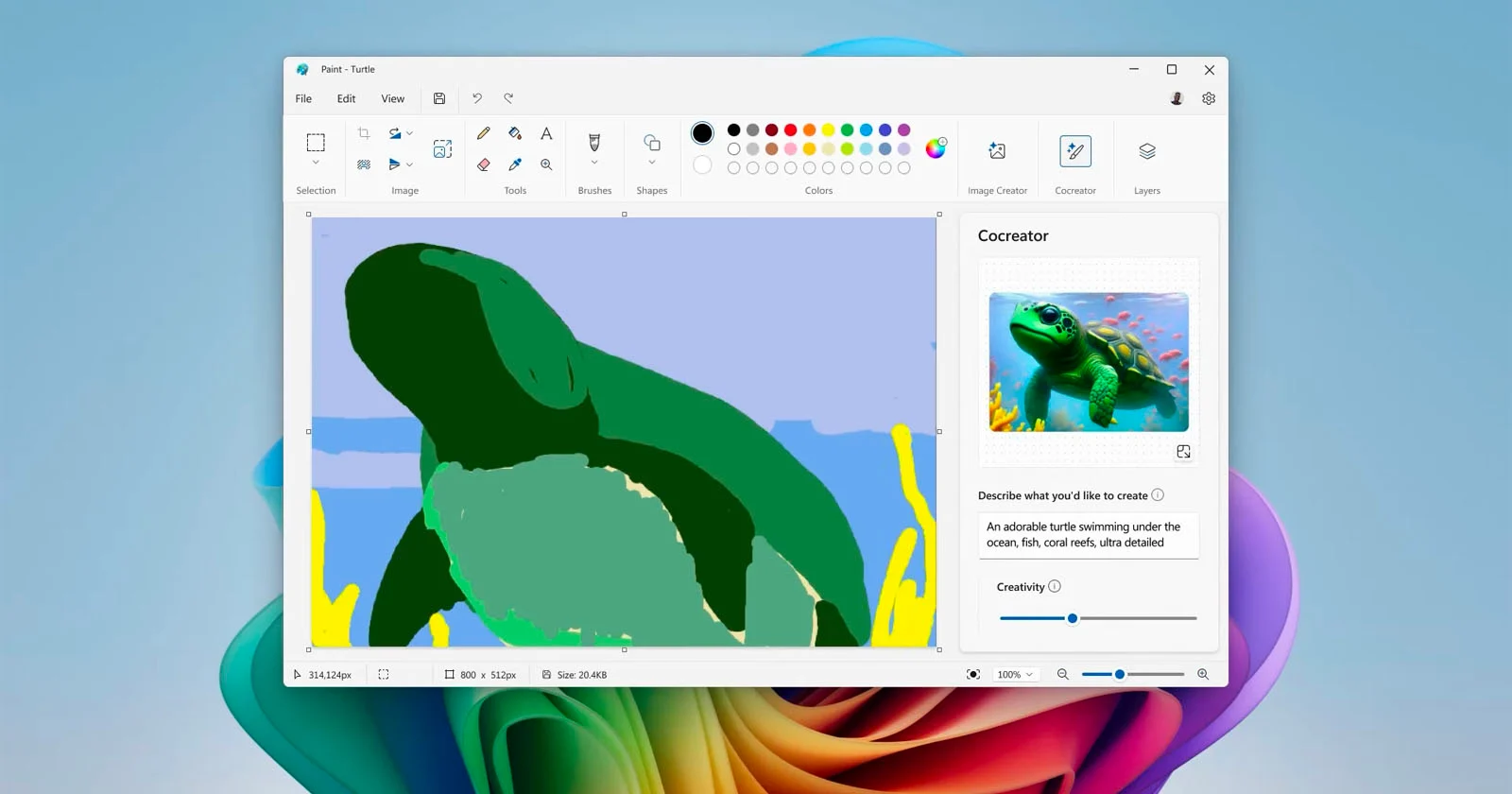 Meer informatie over "Microsoft paint met Ai, maar niet helemaal gratis"